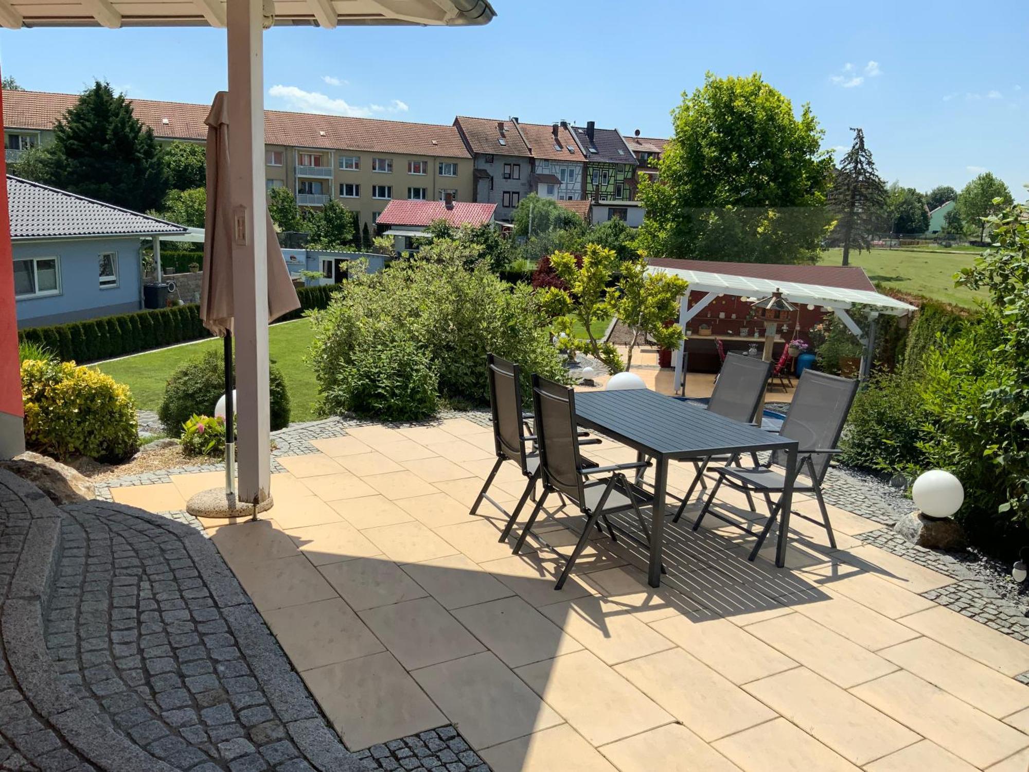 Ferienhaus Luebke, Gartenblick Mühlhausen Exterior foto